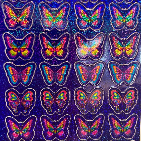 Lisa Frank Stickers Sparkly Rainbow Butterfly Puppy Cats Heart Purple Pink Blue - Picture 15 of 16